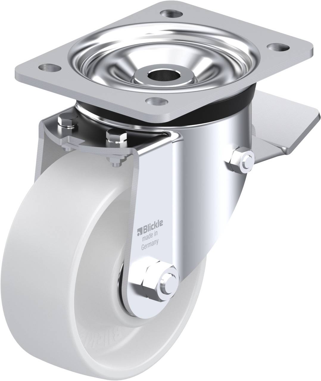 Blickle 852748 LK-PO 127K-ST Forgóvillás görgő, rögzítővel KerékØ: 125 mm Teherbírás (max.): 400 kg 1 db