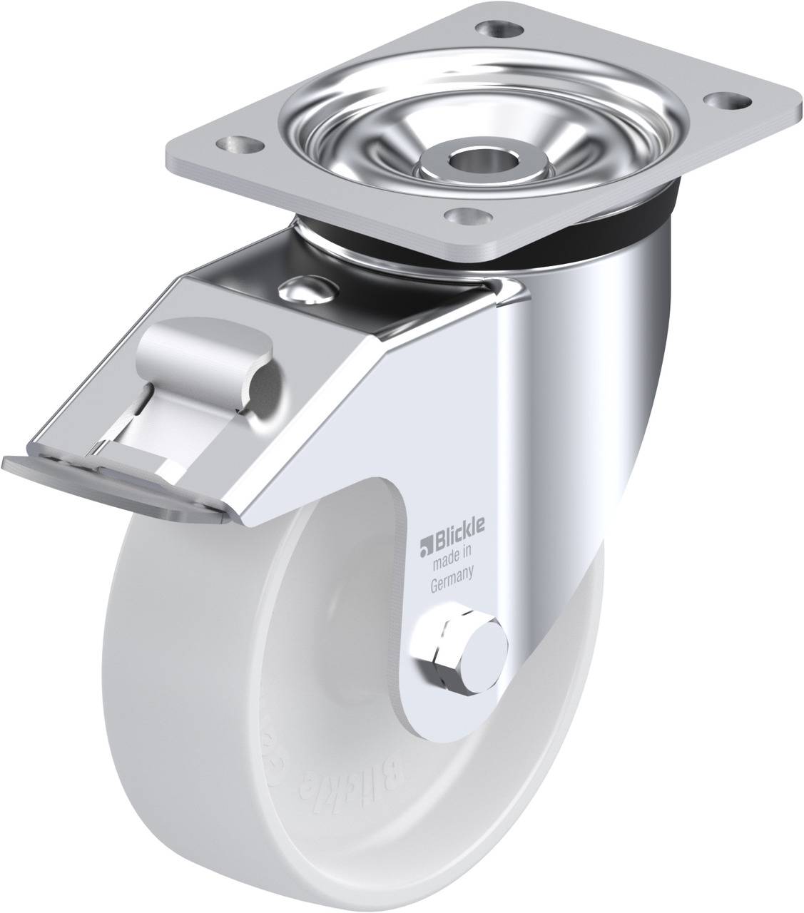 Blickle 609669 LK-PO 150G-FI Forgóvillás görgő, rögzítővel KerékØ: 150 mm Teherbírás (max.): 400 kg 1 db