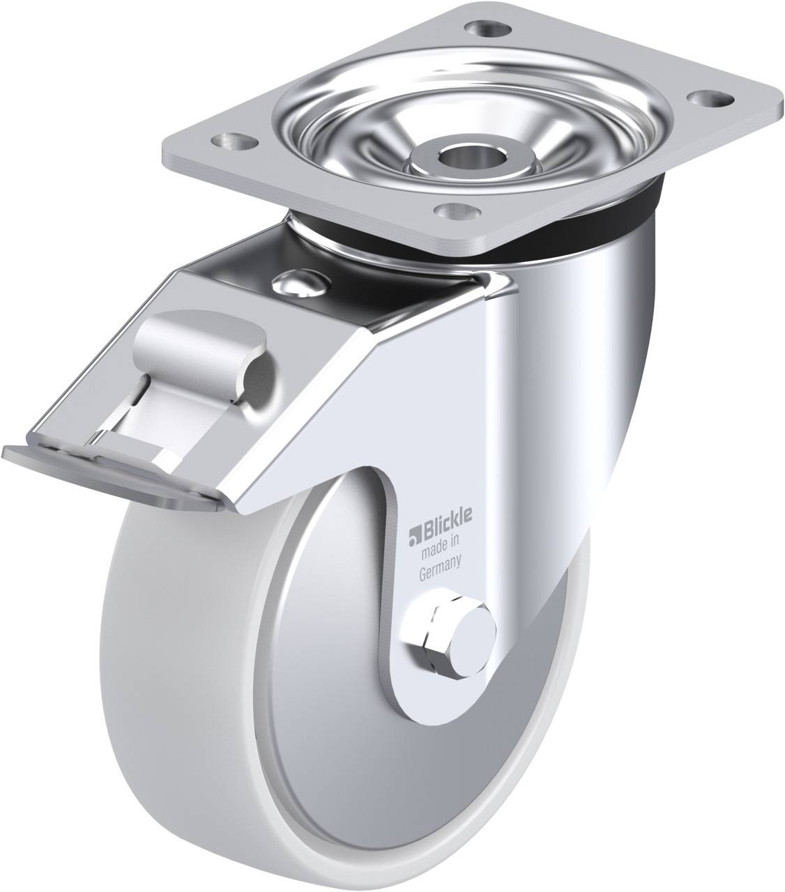 Blickle 740113 LK-PO 150K-FI-FA Forgóvillás görgő, rögzítővel KerékØ: 150 mm Teherbírás (max.): 400 kg 1 db