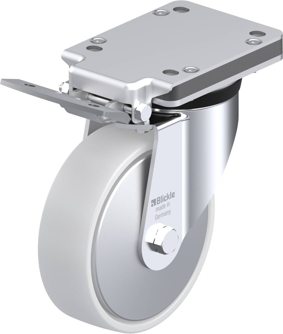 Blickle 750269 LK-PO 160K-IS-FA Forgóvillás görgő, rögzítővel KerékØ: 160 mm Teherbírás (max.): 450 kg 1 db