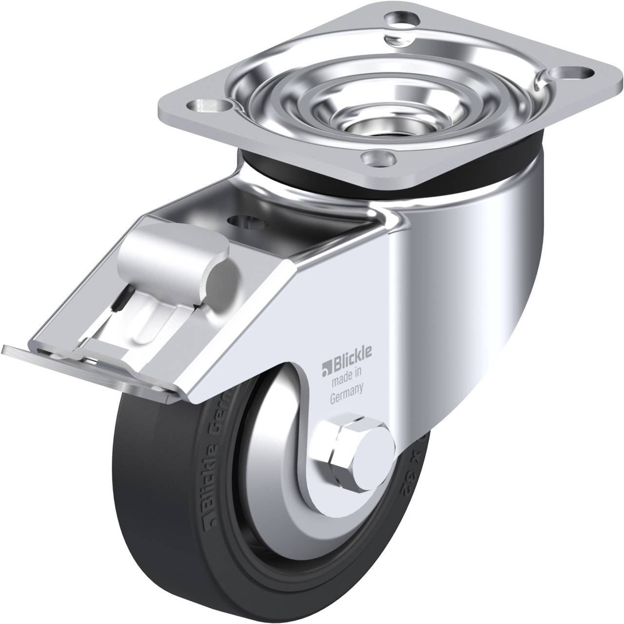Blickle 750327 LK-POEV 100R-1-FI-FA Forgóvillás görgő, rögzítővel KerékØ: 100 mm Teherbírás (max.): 200 kg 1 db