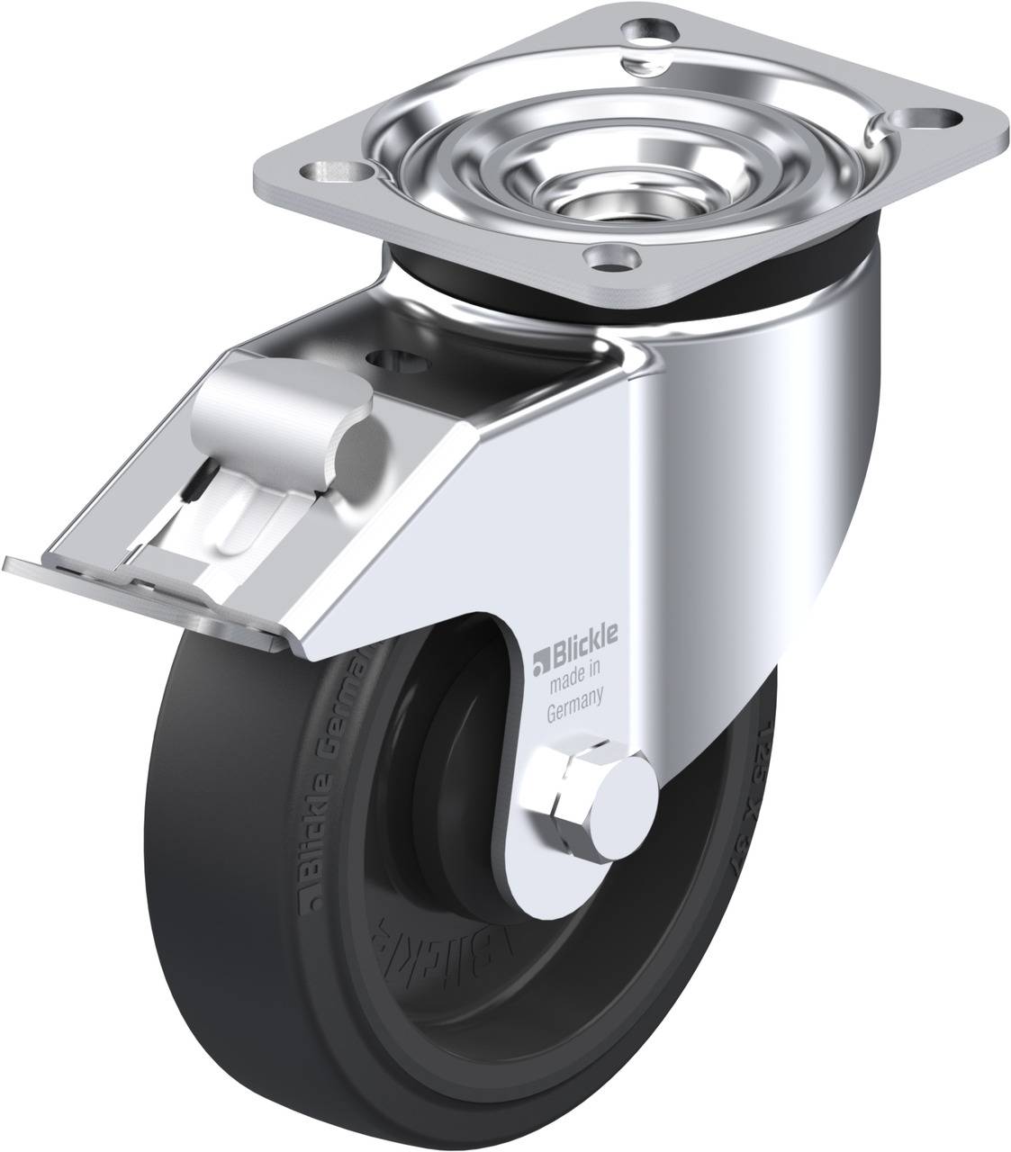 Blickle 619080 LK-POEV 125KA-1-FI Forgóvillás görgő, rögzítővel KerékØ: 125 mm Teherbírás (max.): 250 kg 1 db