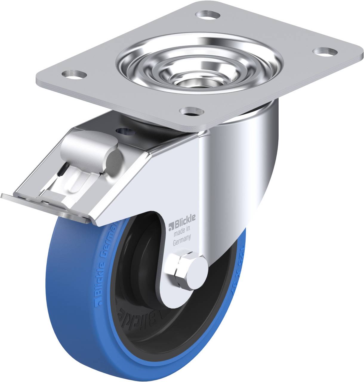 Blickle 682138 LK-POEV 125KA-3-FI-SB Forgóvillás görgő, rögzítővel KerékØ: 125 mm Teherbírás (max.): 250 kg 1 db