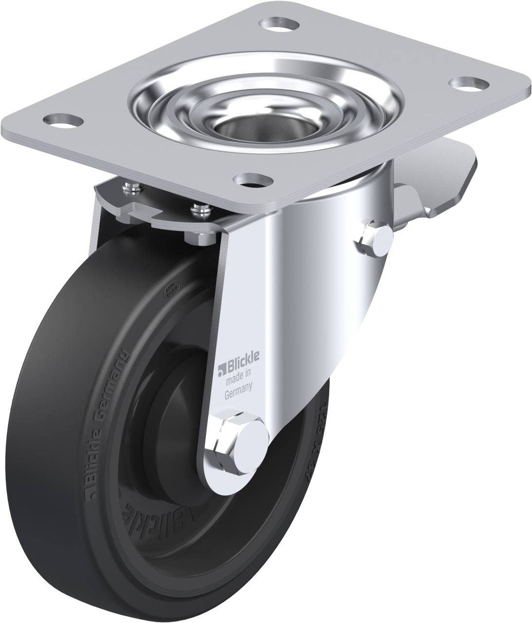 Blickle 258921 LK-POEV 125KA-3-ST Forgóvillás görgő, rögzítővel KerékØ: 125 mm Teherbírás (max.): 250 kg 1 db