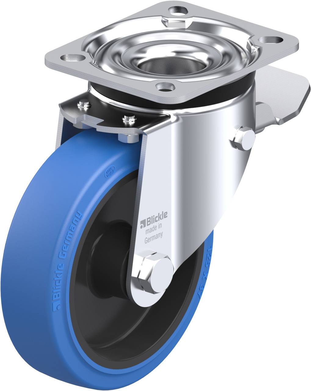 Blickle 750352 LK-POEV 125R-1-ST-SB Forgóvillás görgő, rögzítővel KerékØ: 125 mm Teherbírás (max.): 250 kg 1 db
