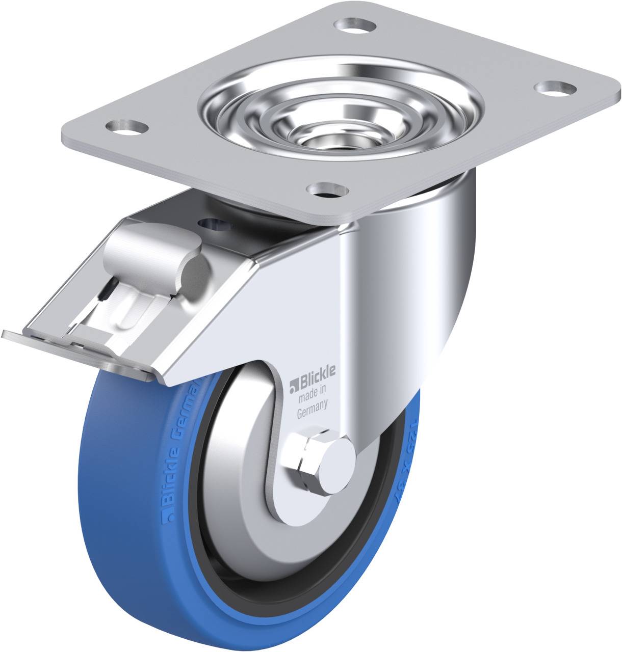 Blickle 639401 LK-POEV 125R-3-FI-SB-FA Forgóvillás görgő, rögzítővel KerékØ: 125 mm Teherbírás (max.): 250 kg 1 db