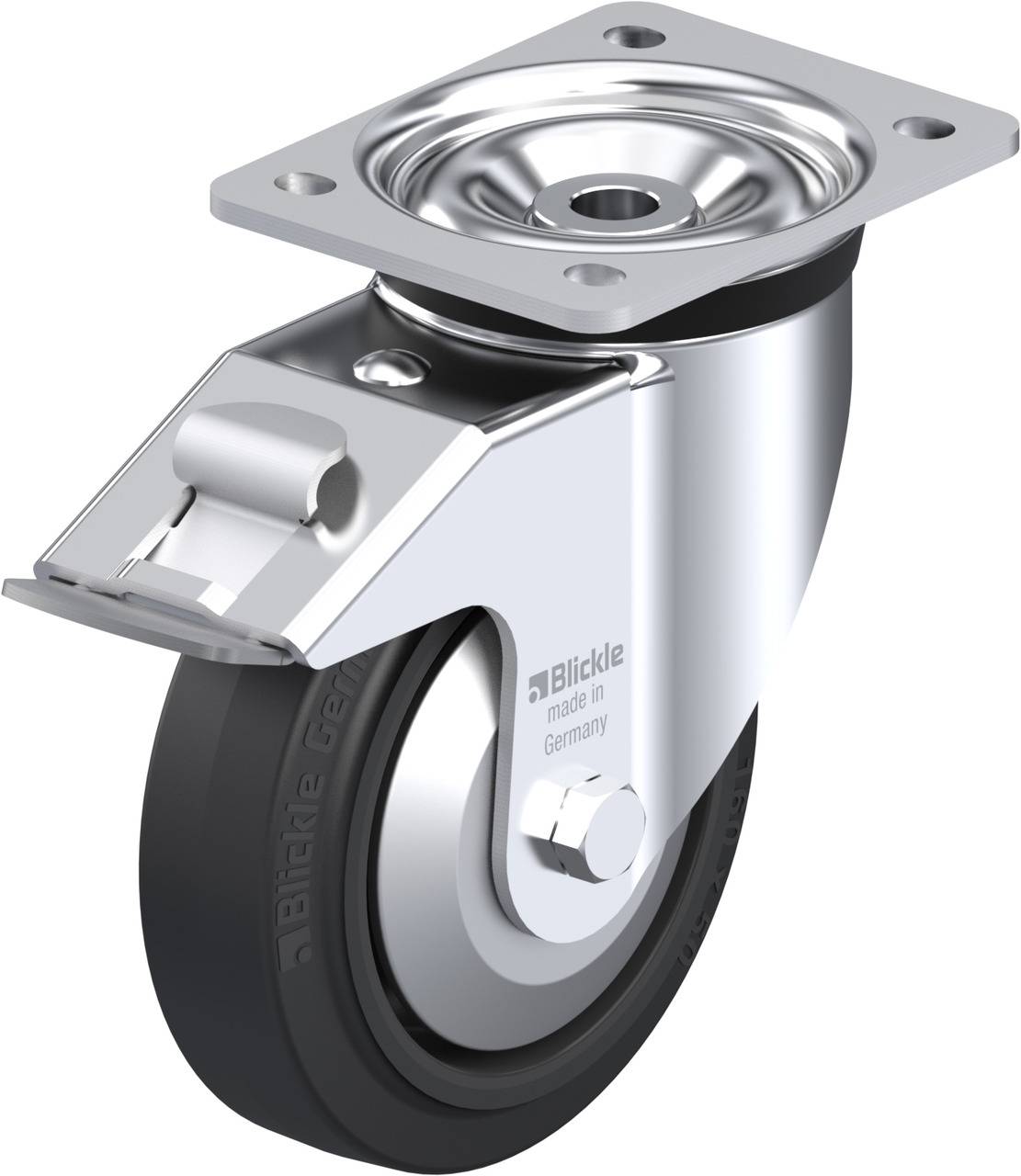Blickle 737089 LK-POEV 160KA-FI-FA Forgóvillás görgő, rögzítővel KerékØ: 160 mm Teherbírás (max.): 400 kg 1 db