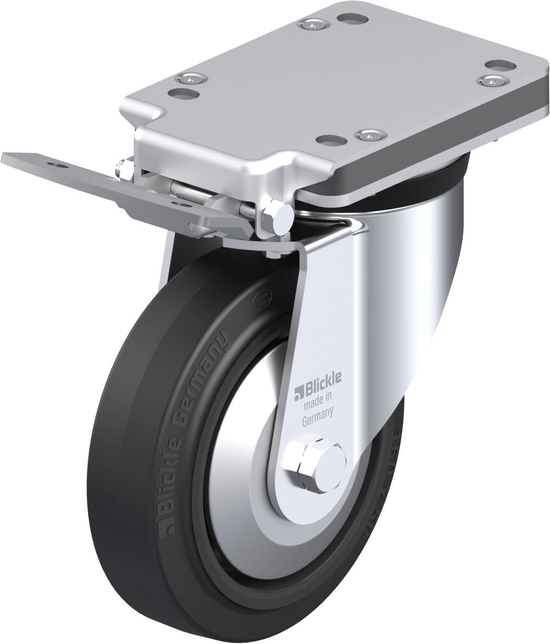 Blickle 750359 LK-POEV 160KA-IS-FA Forgóvillás görgő, rögzítővel KerékØ: 160 mm Teherbírás (max.): 400 kg 1 db