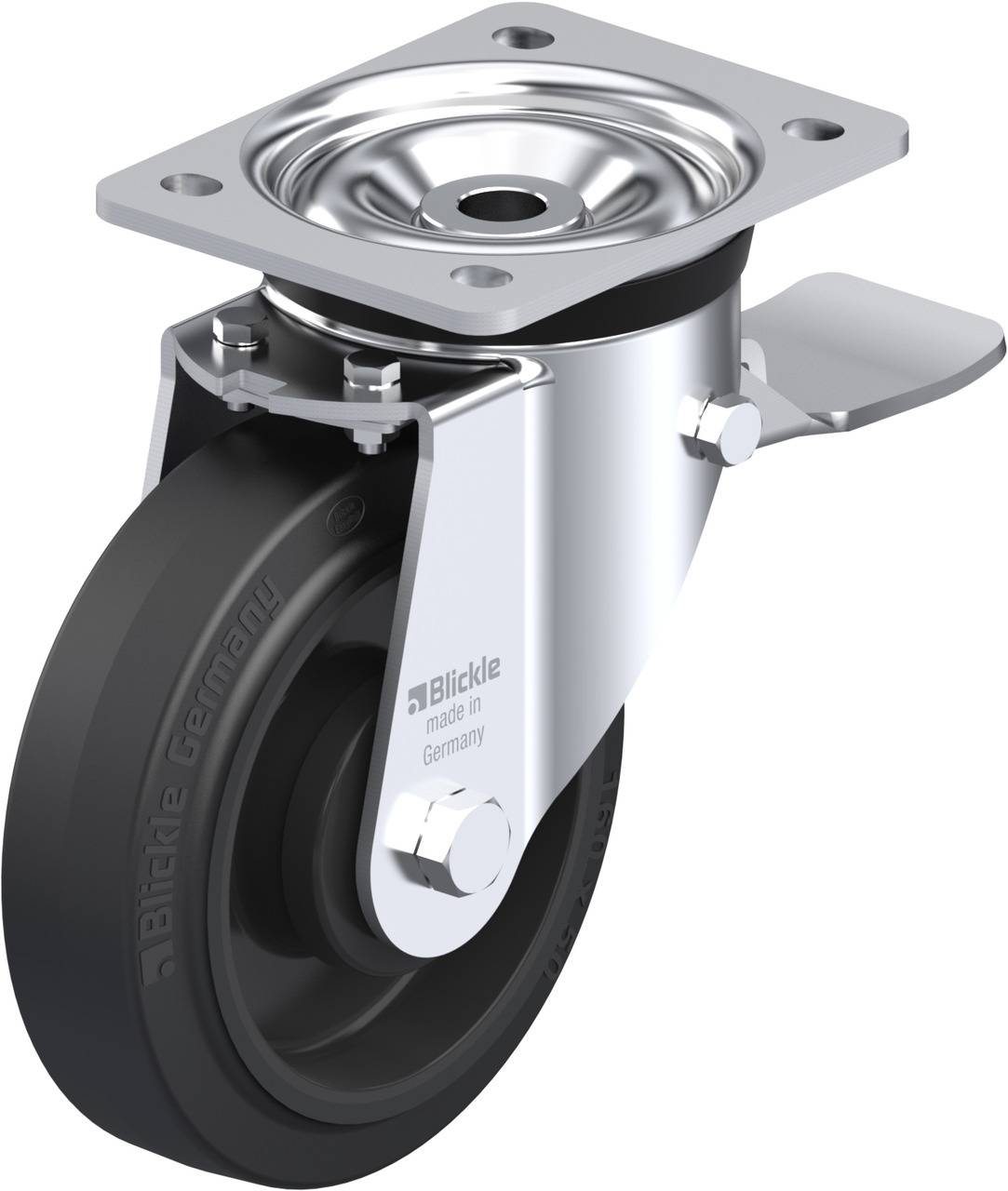 Blickle 50914 LK-POEV 160KA-ST Forgóvillás görgő, rögzítővel KerékØ: 160 mm Teherbírás (max.): 400 kg 1 db