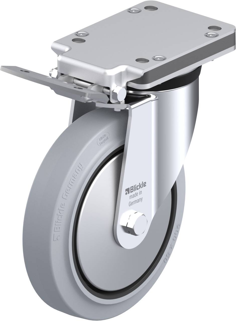 Blickle 750389 LK-POEV 200KA-IS-SG-FA Forgóvillás görgő, rögzítővel KerékØ: 200 mm Teherbírás (max.): 500 kg 1 db