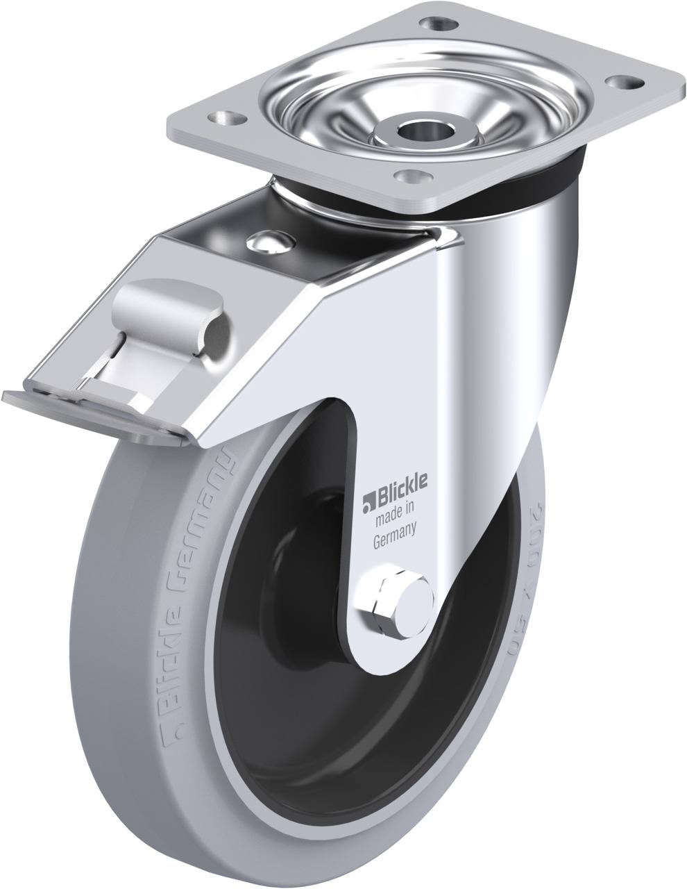 Blickle 690768 LK-POEV 200R-FI-SG Forgóvillás görgő, rögzítővel KerékØ: 200 mm Teherbírás (max.): 500 kg 1 db