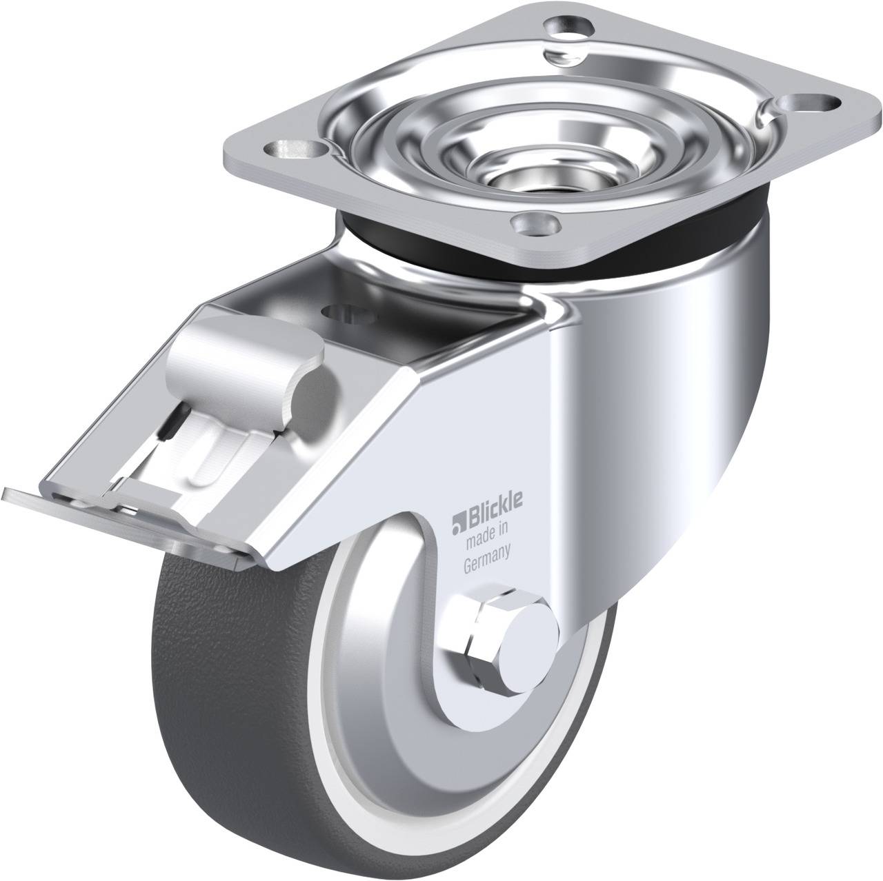 Blickle 750410 LK-POTH 100KA-1-FI-FA Forgóvillás görgő, rögzítővel KerékØ: 100 mm Teherbírás (max.): 300 kg 1 db