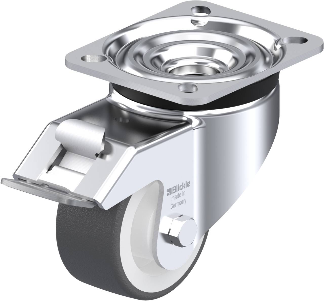 Blickle 754827 LK-POTH 75G-FI Forgóvillás görgő, rögzítővel KerékØ: 75 mm Teherbírás (max.): 200 kg 1 db