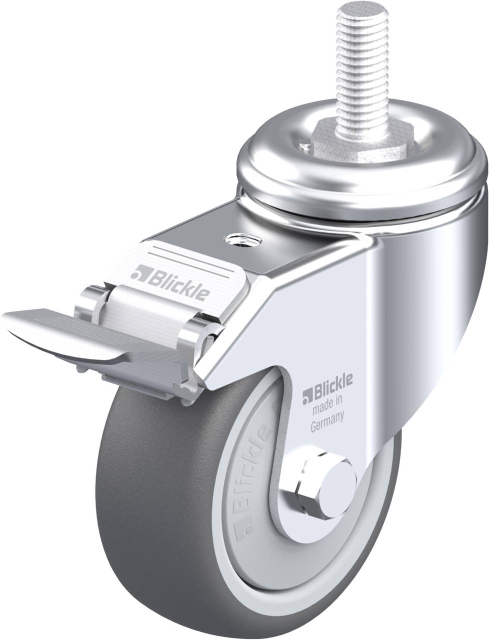 Blickle 848709 LKRA-PATH 80KF-FI-GS12 Forgóvillás görgő, rögzítővel KerékØ: 80 mm Teherbírás (max.): 120 kg 1 db