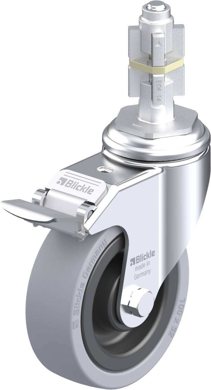 Blickle 226720 LKRA-VPA 101K-11-FI-E14 Forgóvillás görgő, rögzítővel KerékØ: 100 mm Teherbírás (max.): 110 kg 1 db