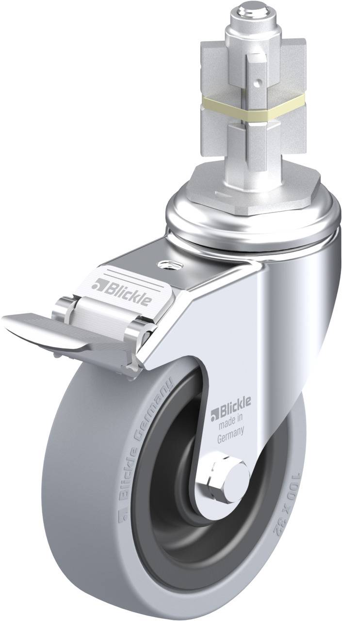 Blickle 288282 LKRA-VPA 101K-11-FI-E15 Forgóvillás görgő, rögzítővel KerékØ: 100 mm Teherbírás (max.): 110 kg 1 db