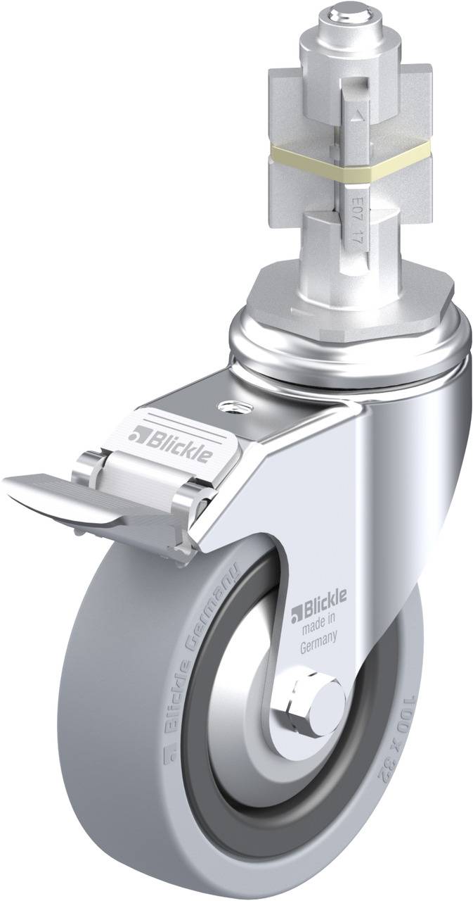 Blickle 744124 LKRA-VPA 101K-11-FI-FA-E17 Forgóvillás görgő, rögzítővel KerékØ: 100 mm Teherbírás (max.): 110 kg 1 db