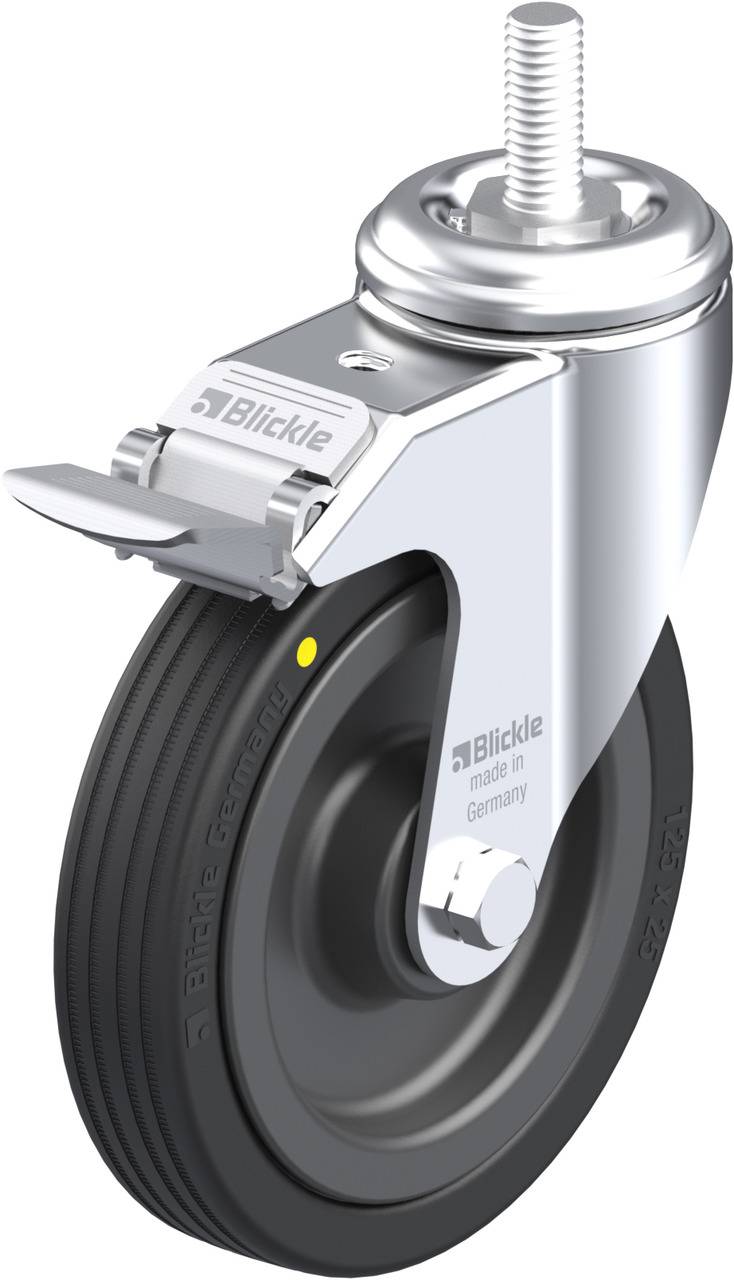 Blickle 456525 LKRA-VPA 125K-FI-EL-GS12 Forgóvillás görgő, rögzítővel KerékØ: 125 mm Teherbírás (max.): 75 kg 1 db
