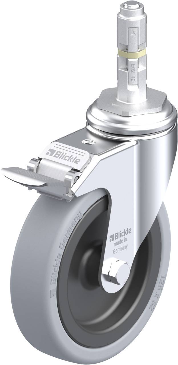 Blickle 225953 LKRA-VPA 126G-11-FI-E12 Forgóvillás görgő, rögzítővel KerékØ: 125 mm Teherbírás (max.): 120 kg 1 db