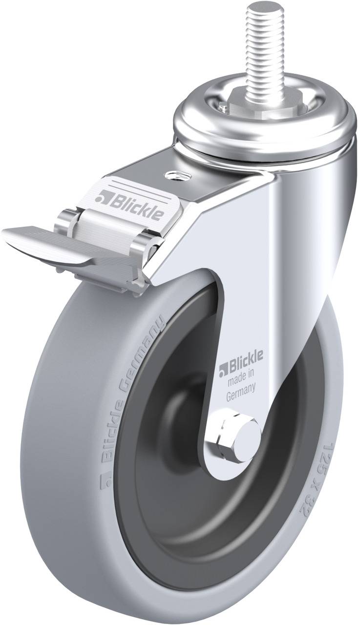 Blickle 326066 LKRA-VPA 126G-FI-GS12 Forgóvillás görgő, rögzítővel KerékØ: 125 mm Teherbírás (max.): 120 kg 1 db