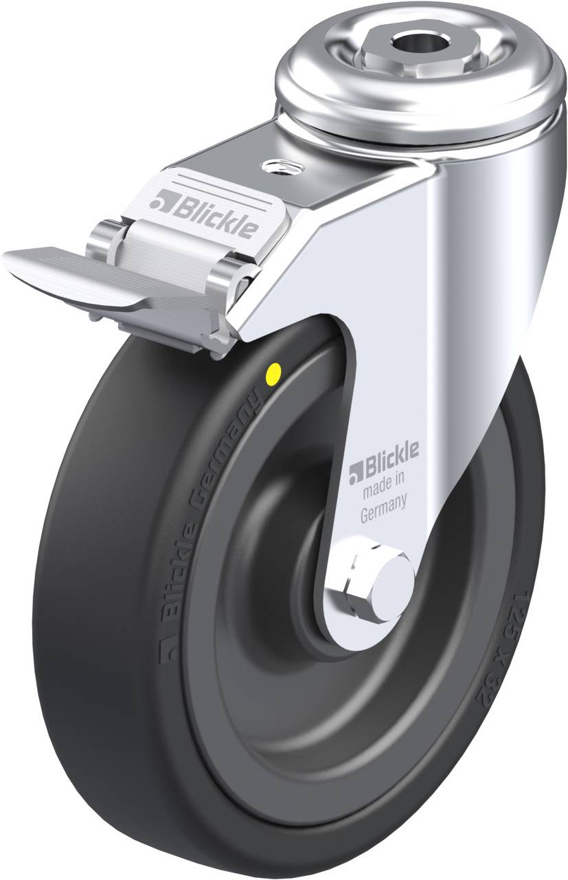 Blickle 676304 LKRA-VPA 126K-11-FI-EL Forgóvillás görgő, rögzítővel KerékØ: 125 mm Teherbírás (max.): 95 kg 1 db
