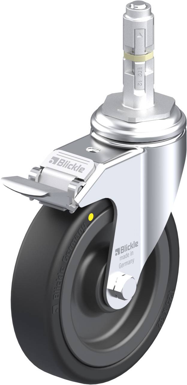 Blickle 747475 LKRA-VPA 126K-11-FI-EL-E12 Forgóvillás görgő, rögzítővel KerékØ: 125 mm Teherbírás (max.): 95 kg 1 db