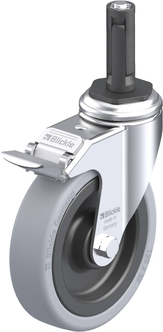 Blickle 848392 LKRA-VPA 126K-11-FI-ER12 Forgóvillás görgő, rögzítővel KerékØ: 125 mm Teherbírás (max.): 120 kg 1 db