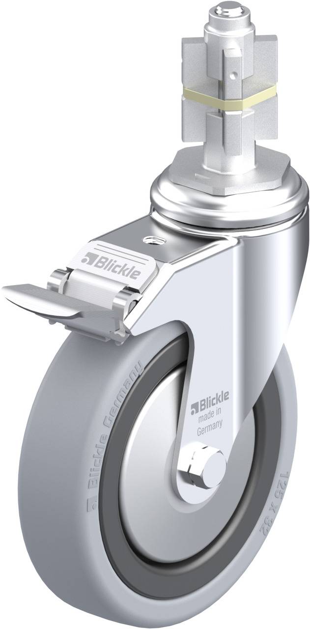 Blickle 297762 LKRA-VPA 126K-11-FI-FA-E15 Forgóvillás görgő, rögzítővel KerékØ: 125 mm Teherbírás (max.): 120 kg 1 db