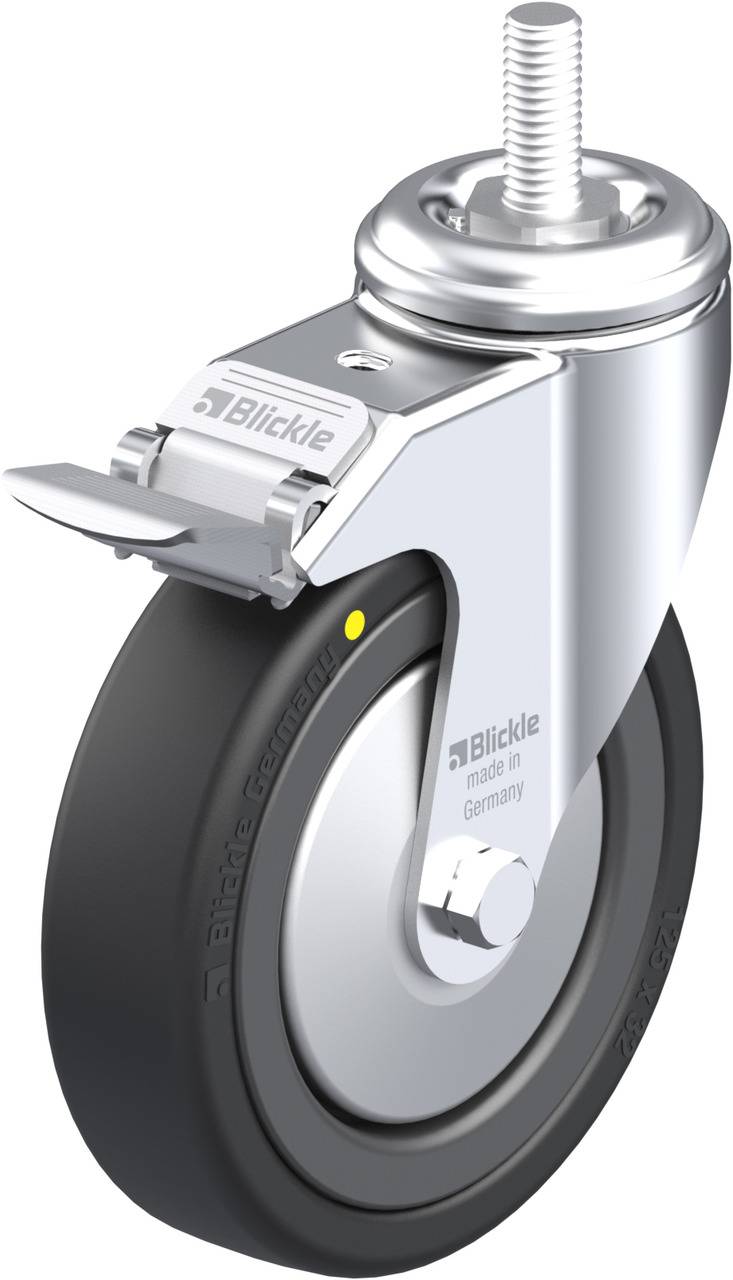 Blickle 339242 LKRA-VPA 126K-FI-EL-FA-GS12 Forgóvillás görgő, rögzítővel KerékØ: 125 mm Teherbírás (max.): 95 kg 1 db