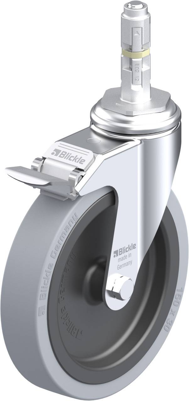 Blickle 623488 LKRA-VPA 150G-11-FI-E12 Forgóvillás görgő, rögzítővel KerékØ: 150 mm Teherbírás (max.): 110 kg 1 db