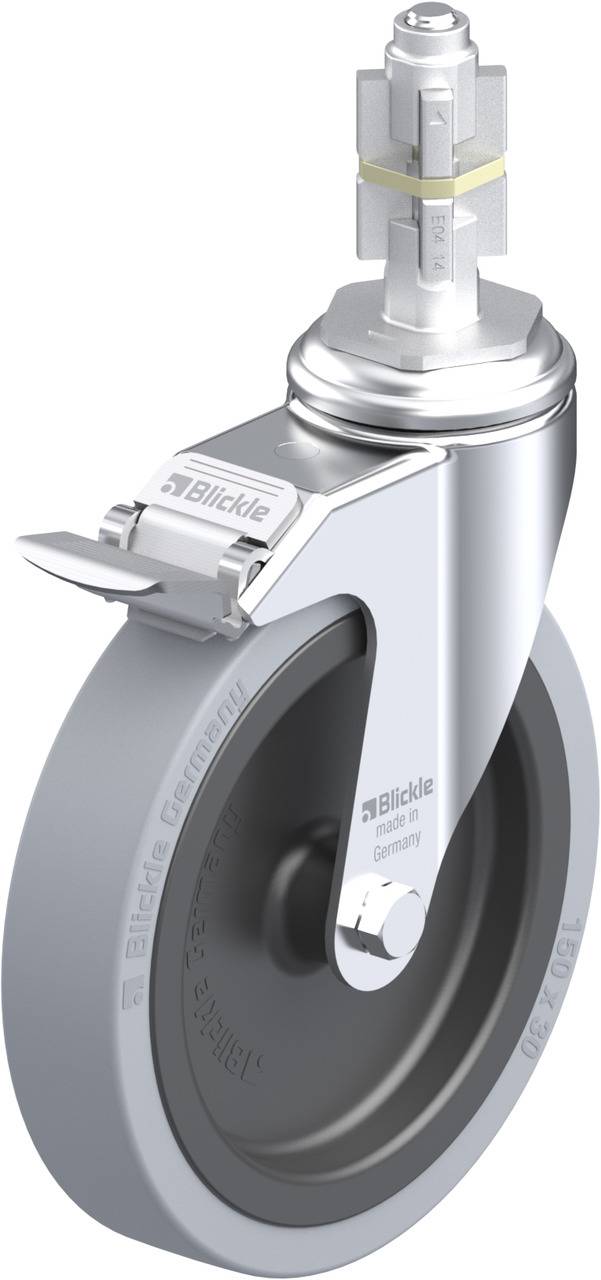Blickle 598250 LKRA-VPA 150G-11-FI-E14 Forgóvillás görgő, rögzítővel KerékØ: 150 mm Teherbírás (max.): 110 kg 1 db