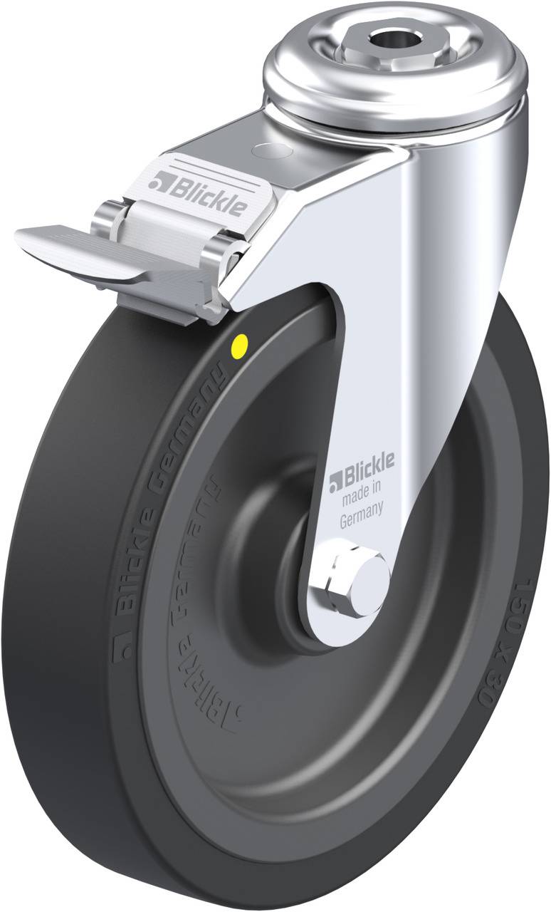 Blickle 664805 LKRA-VPA 150K-11-FI-EL Forgóvillás görgő, rögzítővel KerékØ: 150 mm Teherbírás (max.): 100 kg 1 db