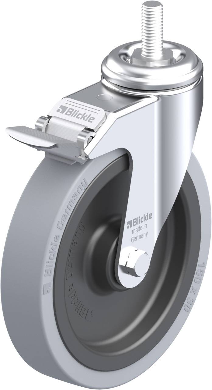 Blickle 310458 LKRA-VPA 150K-FI-GS12 Forgóvillás görgő, rögzítővel KerékØ: 150 mm Teherbírás (max.): 110 kg 1 db