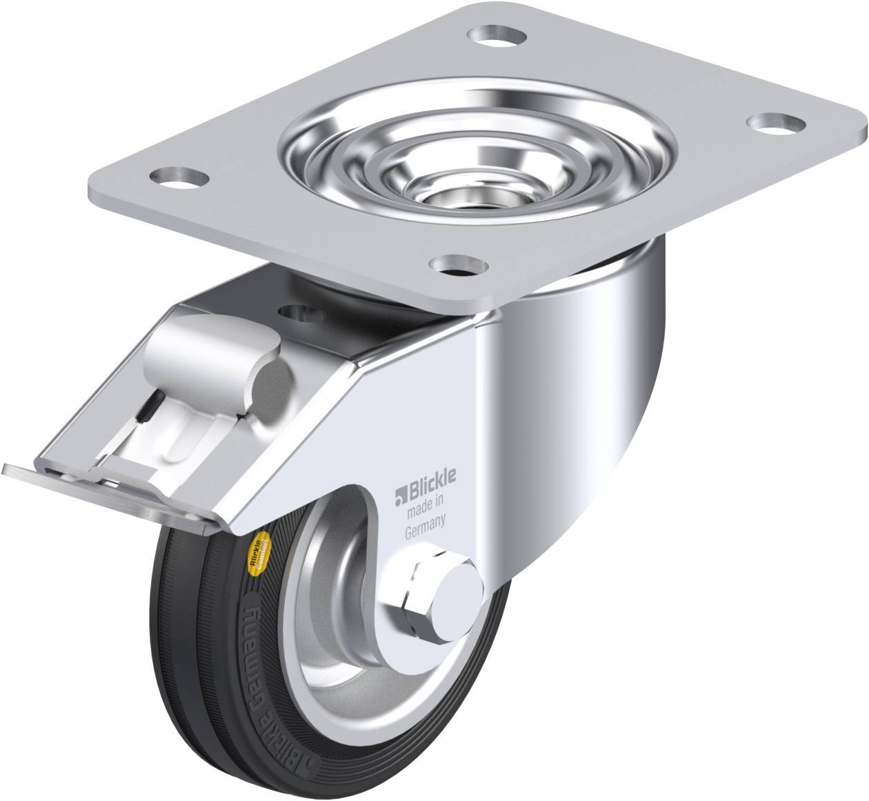 Blickle 628826 LK-RD 100R-3-FI Forgóvillás görgő, rögzítővel KerékØ: 100 mm Teherbírás (max.): 100 kg 1 db