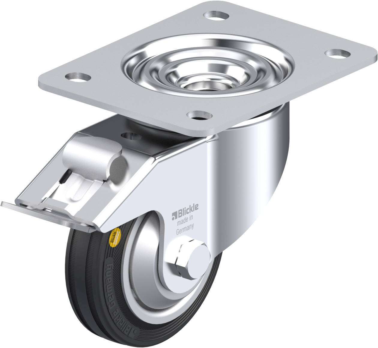 Blickle 746553 LK-RD 100R-3-FI-FA Forgóvillás görgő, rögzítővel KerékØ: 100 mm Teherbírás (max.): 100 kg 1 db