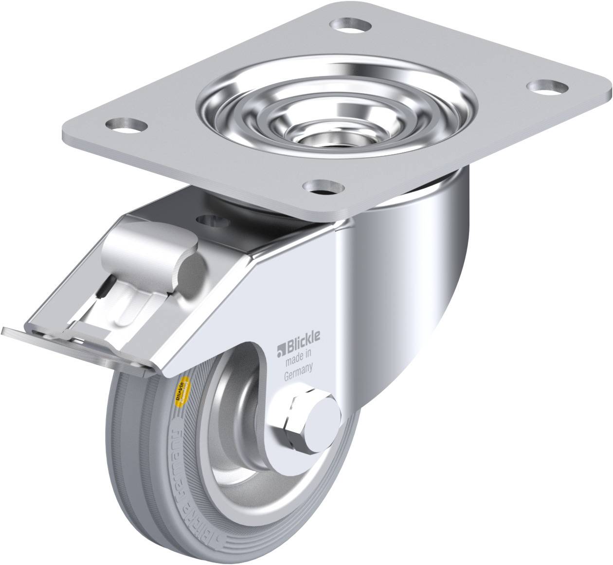 Blickle 750456 LK-RD 100R-3-FI-VLI Forgóvillás görgő, rögzítővel KerékØ: 100 mm Teherbírás (max.): 100 kg 1 db