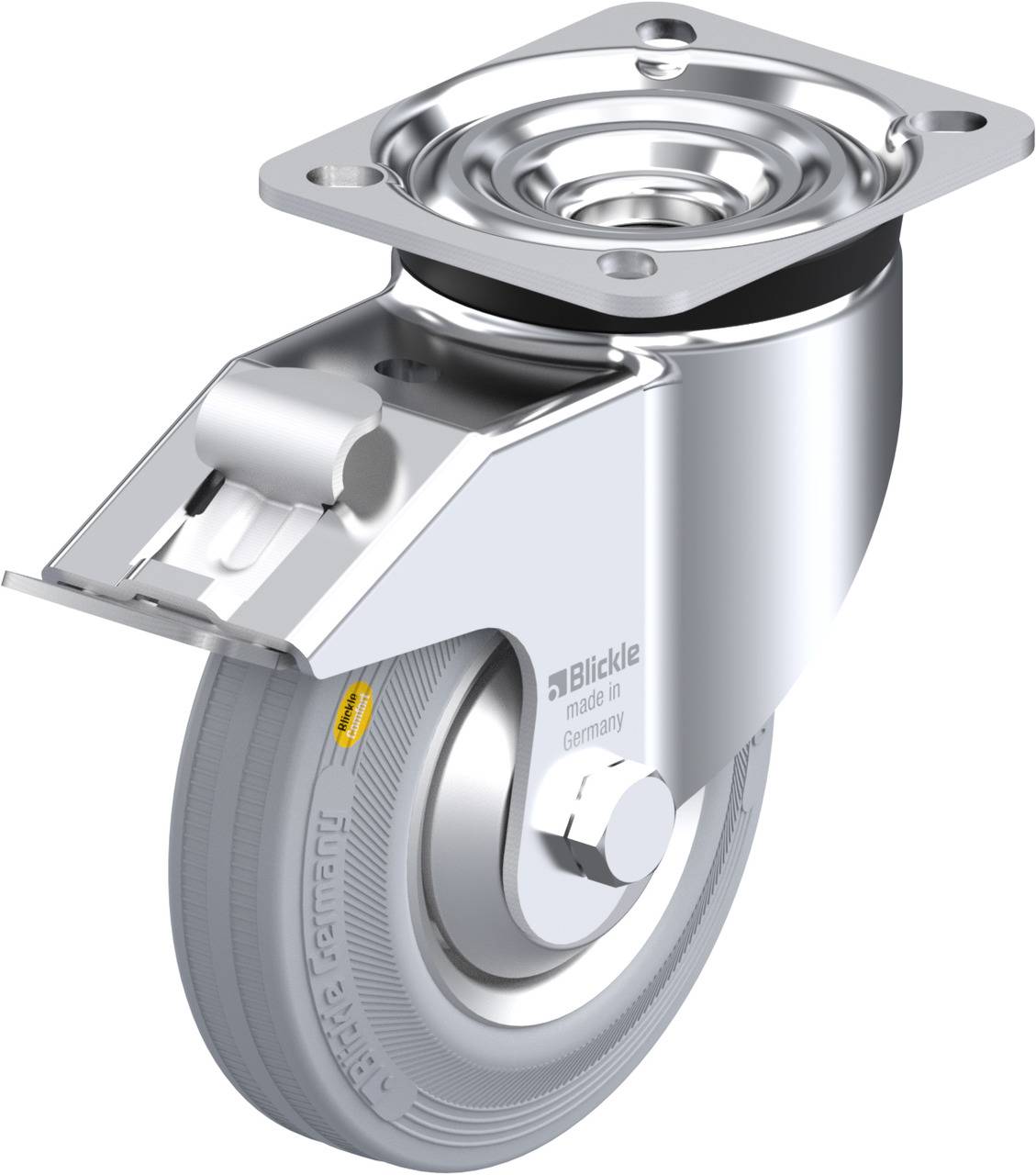 Blickle 742986 LK-RD 125R-1-FI-VLI-FA Forgóvillás görgő, rögzítővel KerékØ: 125 mm Teherbírás (max.): 120 kg 1 db