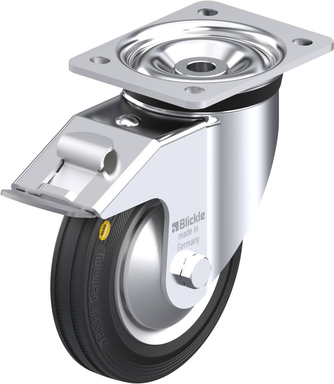 Blickle 750465 LK-RD 162R-FI-FA Forgóvillás görgő, rögzítővel KerékØ: 160 mm Teherbírás (max.): 225 kg 1 db