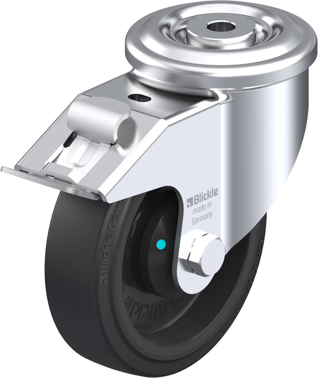 Blickle 851535 LKR-POEV 125KAD-FI Forgóvillás görgő, rögzítővel KerékØ: 125 mm Teherbírás (max.): 250 kg 1 db