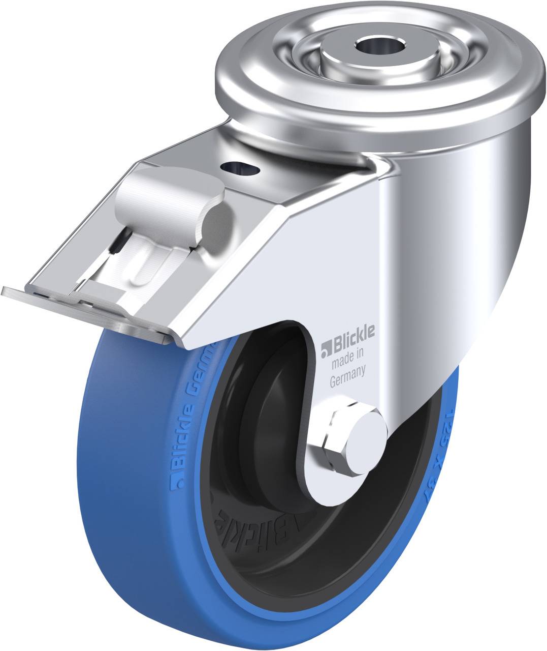 Blickle 851546 LKR-POEV 125KA-FI-SB Forgóvillás görgő, rögzítővel KerékØ: 125 mm Teherbírás (max.): 250 kg 1 db