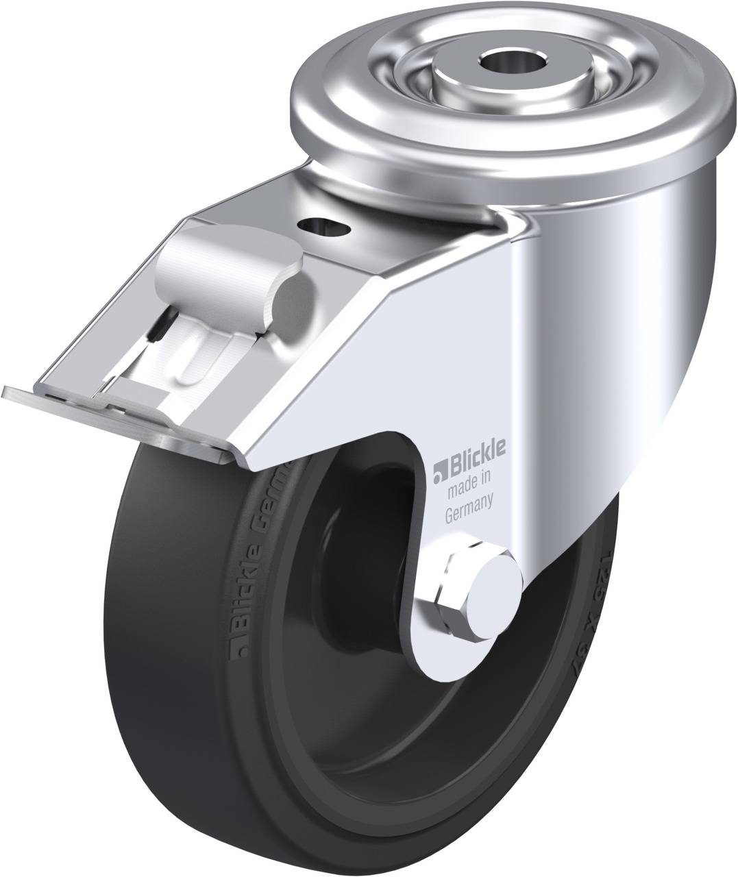 Blickle 725309 LKR-POEV 125R-FI Forgóvillás görgő, rögzítővel KerékØ: 125 mm Teherbírás (max.): 250 kg 1 db