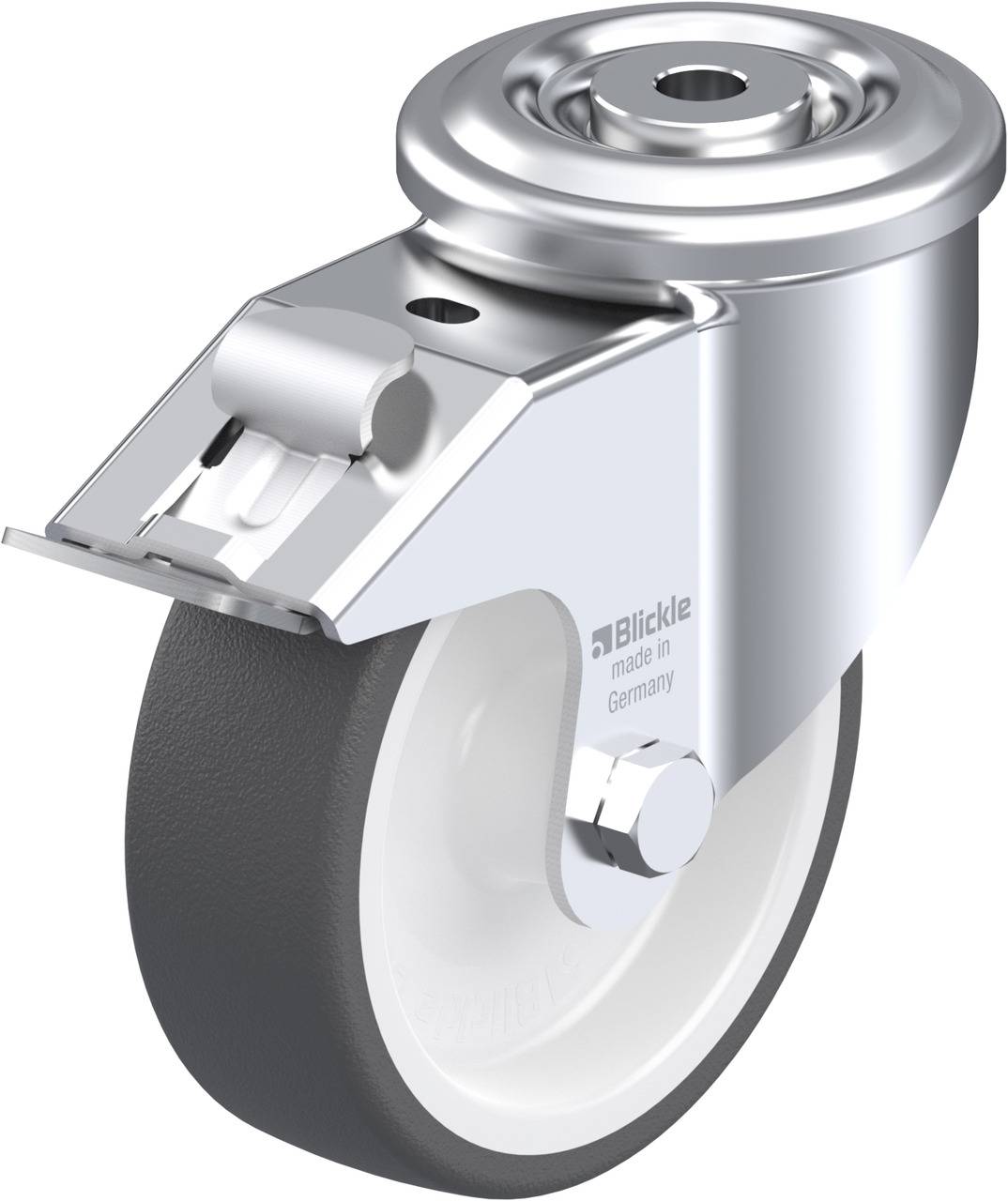 Blickle 537613 LKR-POTH 125G-FI Forgóvillás görgő, rögzítővel KerékØ: 125 mm Teherbírás (max.): 350 kg 1 db
