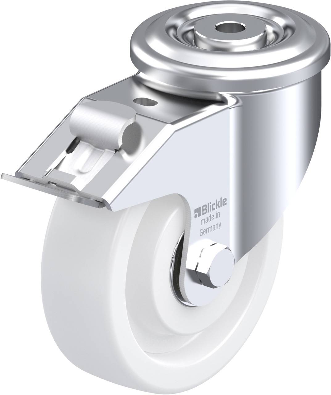 Blickle 637728 LKR-SPO 125K-FI Forgóvillás görgő, rögzítővel KerékØ: 125 mm Teherbírás (max.): 350 kg 1 db