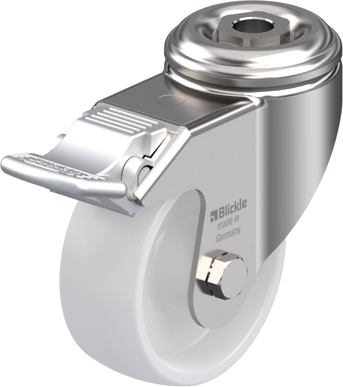 Blickle 225391 LKRXA-PO 80G-FI Forgóvillás görgő, rögzítővel KerékØ: 80 mm Teherbírás (max.): 120 kg 1 db