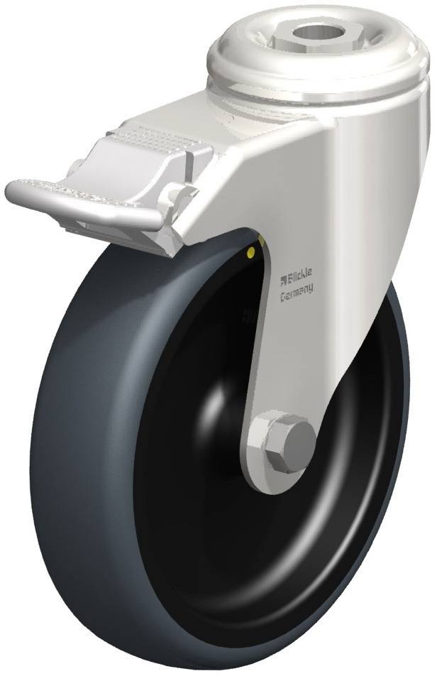 Blickle 629428 LKRXA-TPA 126G-FI-ELS Forgóvillás görgő, rögzítővel KerékØ: 125 mm Teherbírás (max.): 80 kg 1 db