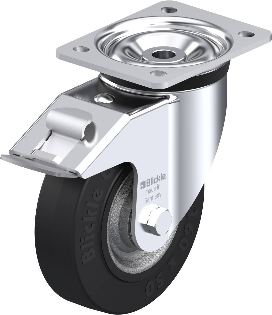 Blickle 628701 LK-SE 160K-FI Forgóvillás görgő, rögzítővel KerékØ: 160 mm Teherbírás (max.): 450 kg 1 db