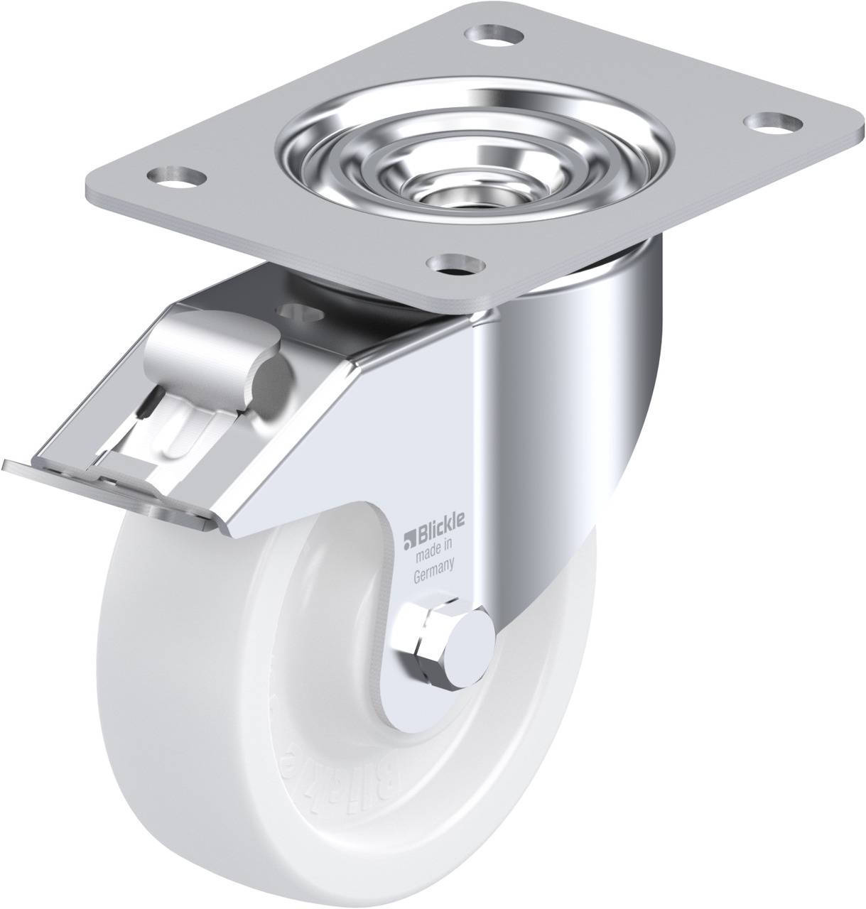 Blickle 616508 LK-SPO 125G-3-FI Forgóvillás görgő, rögzítővel KerékØ: 125 mm Teherbírás (max.): 350 kg 1 db