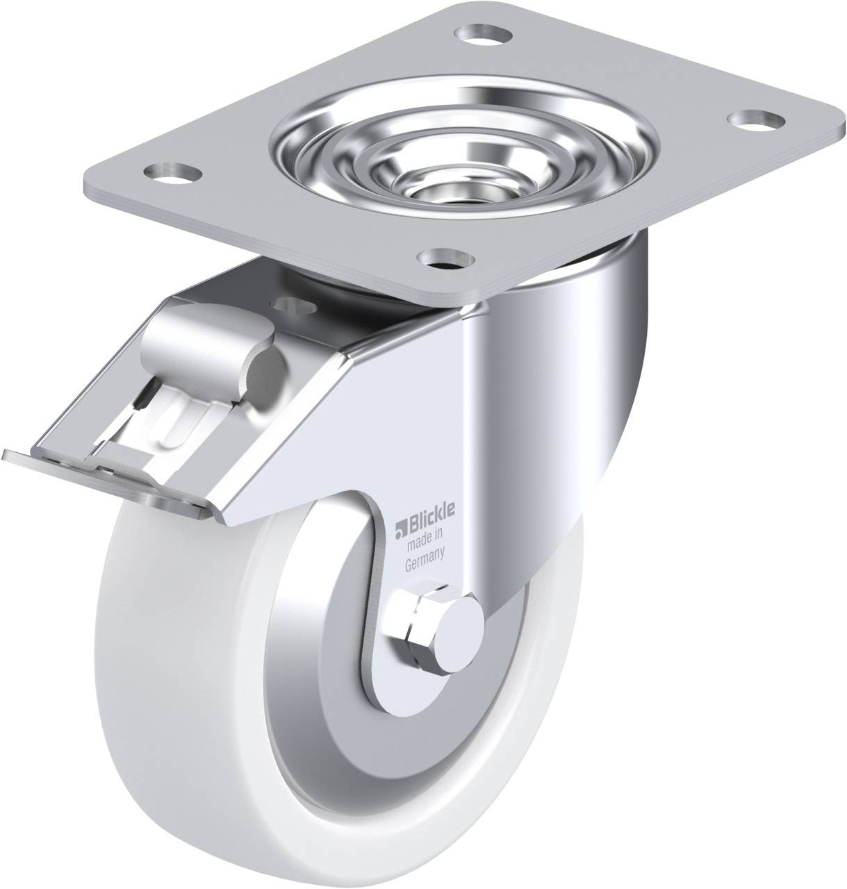 Blickle 636373 LK-SPO 125G-3-FI-FA Forgóvillás görgő, rögzítővel KerékØ: 125 mm Teherbírás (max.): 350 kg 1 db
