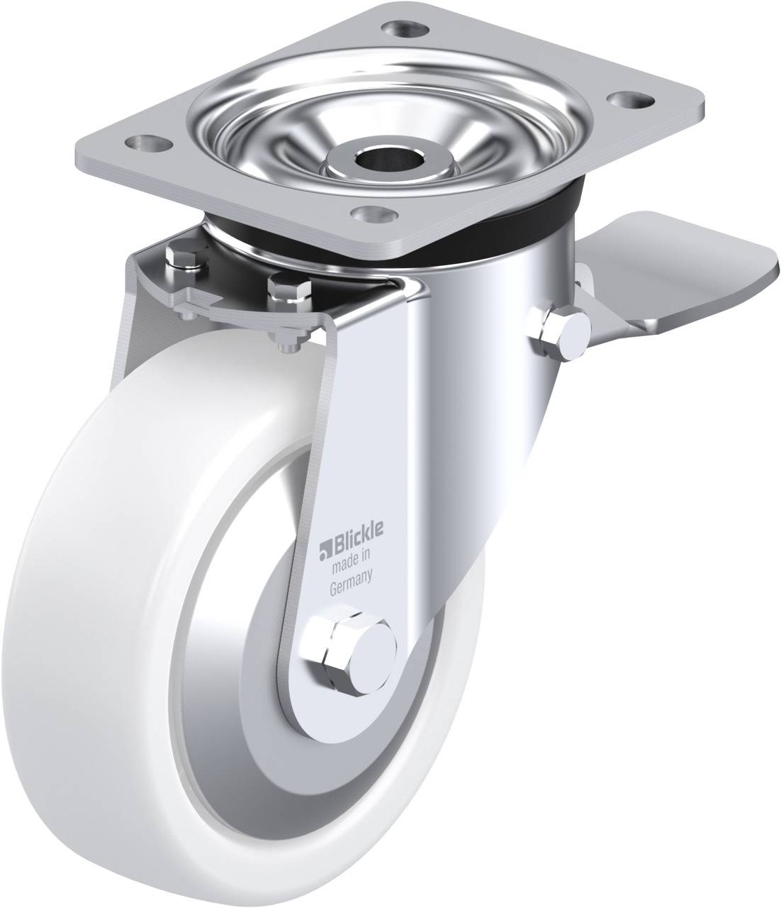 Blickle 25676 LK-SPO 150K-ST-FA Forgóvillás görgő, rögzítővel KerékØ: 150 mm Teherbírás (max.): 600 kg 1 db
