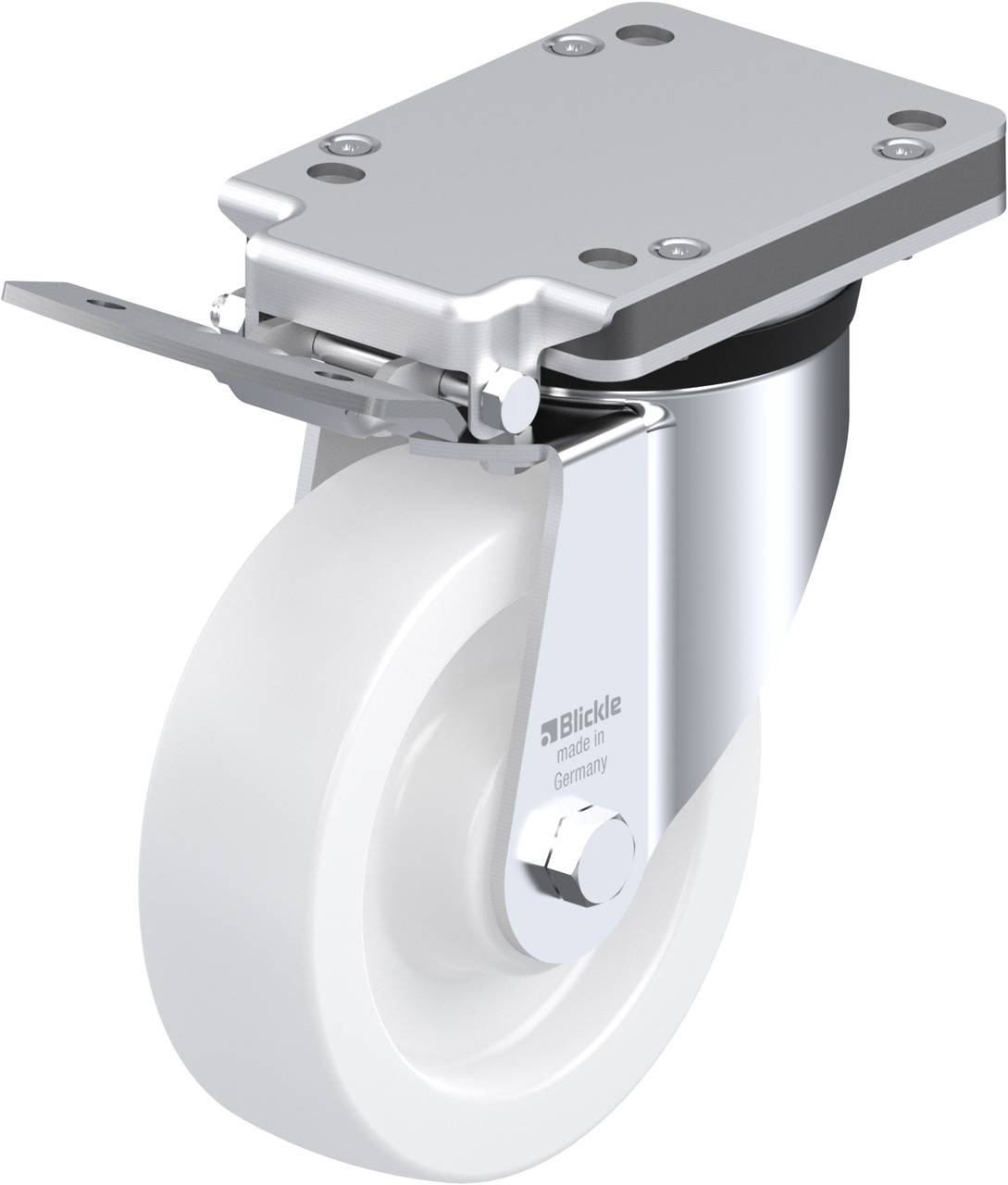 Blickle 852853 LK-SPO 160G-IS Forgóvillás görgő, rögzítővel KerékØ: 160 mm Teherbírás (max.): 600 kg 1 db